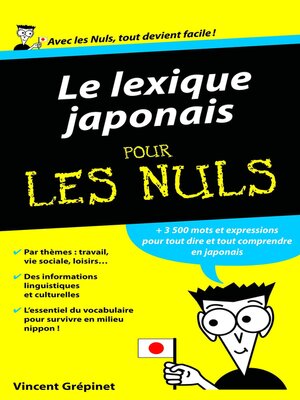 cover image of Le lexique japonais pour les nuls